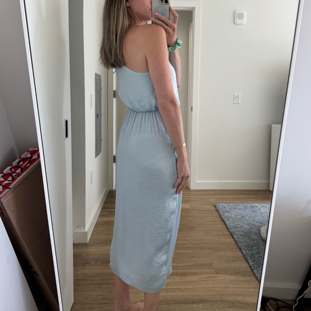 Steve Madden Adele Blue One Shoulder Midi Dress - Picture 2 of 3